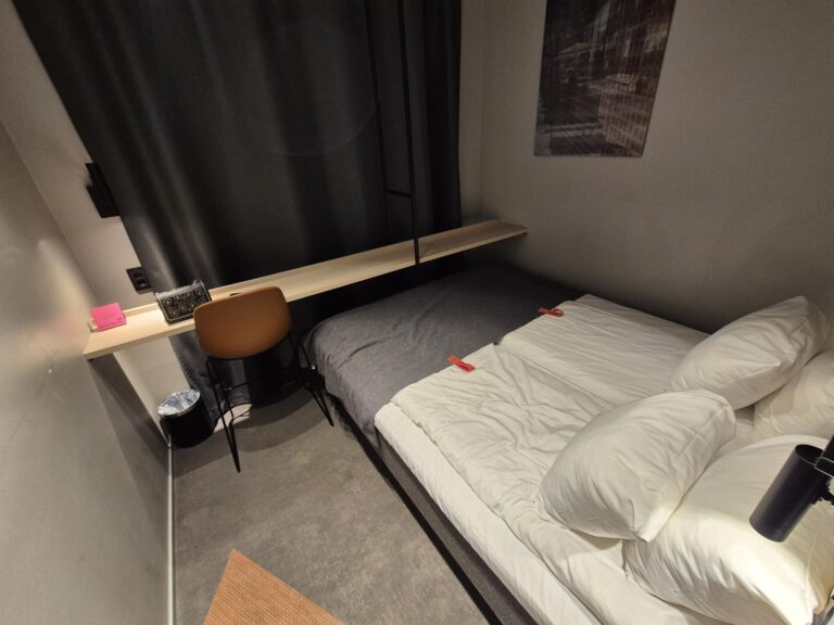 Bed in a Citybox Tallinn hotel room.