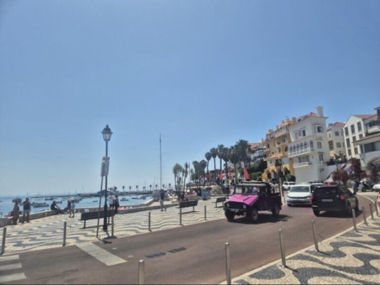 🌊 Seaside Experience: Cascais & Cabo da Roca Day Trip Highlights (2025) 6 Street in Cascais with mosaique tiles.
