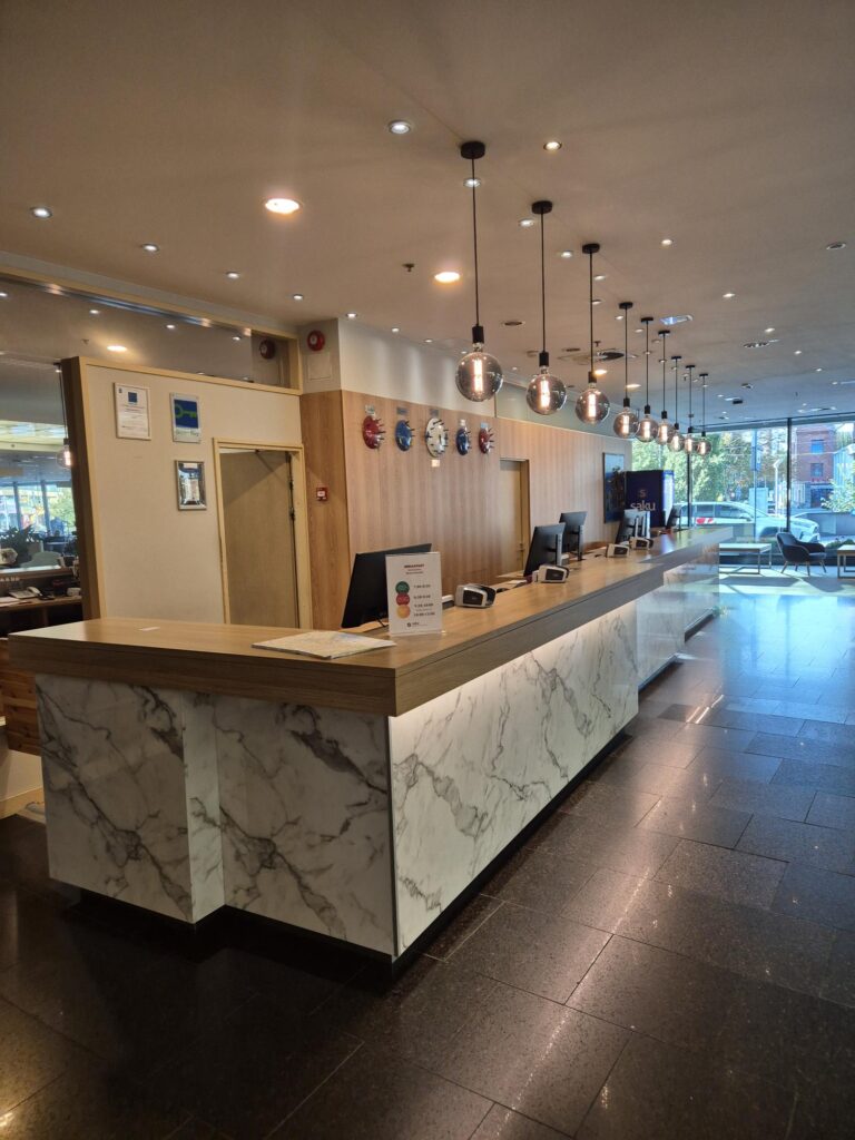 Front desk at Sokos hotel Viru.