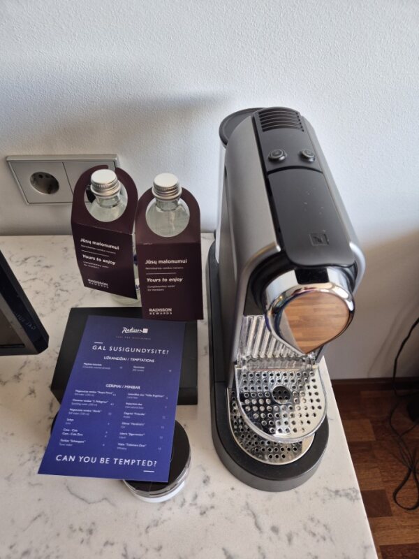 Radisson Blu Hotel Lietuva Easter stay review 2026 6 Coffee capsule machine