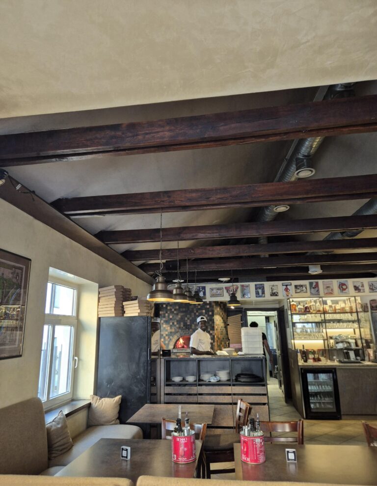 Interior of Užupio Picerija restaurant in Vilnius