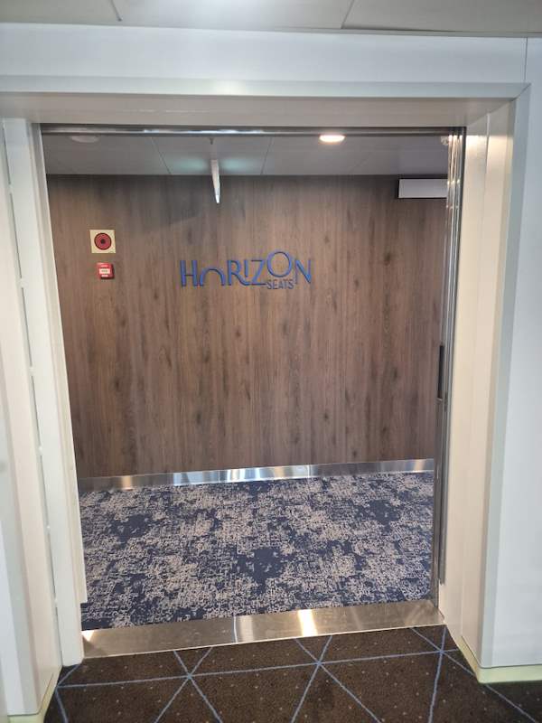 Eckerö Line Horizon Seats Review 2026 – Our Full Travel Experience on the Helsinki–Tallinn Route 4 Horizon Seats entrance sign onboard Eckerö Line MS Finlandia.