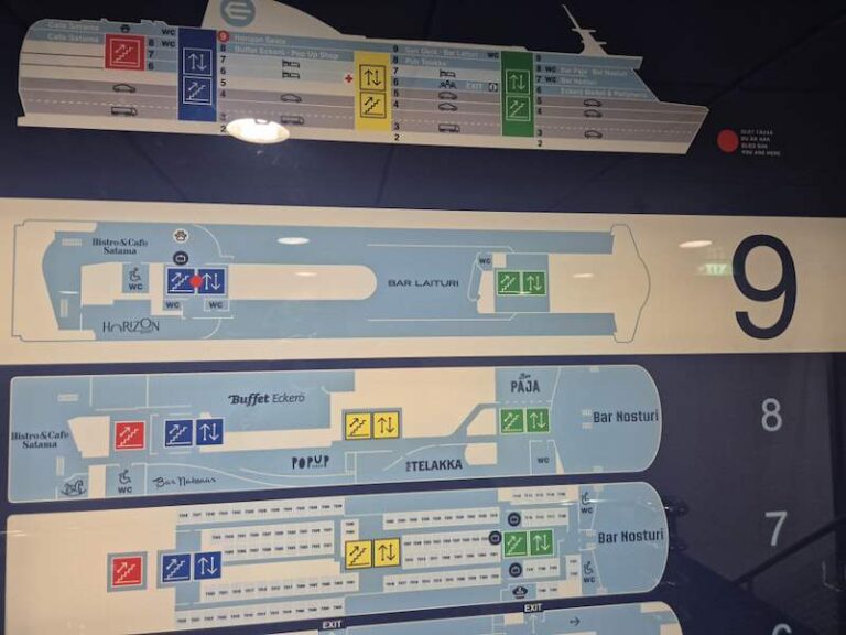 Deck plan showing the location of Eckerö Line Horizon Seats onboard MS Finlandia.